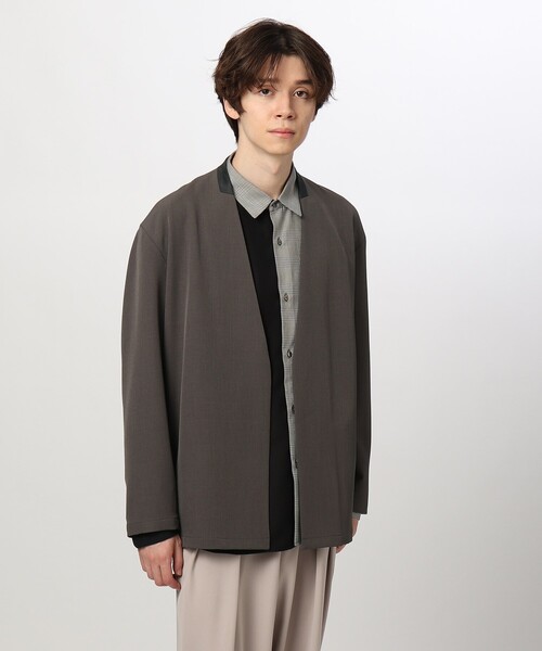 tk.TAKEO KIKUCHI（ティーケータケオキクチ）の「◆360度ストレッチ ノーカラージャケット（ノーカラージャケット・メンズ・ボルドー/ブラウン系その他/ナチュラル/ブラック/グレー・02/03）」の9枚目の写真