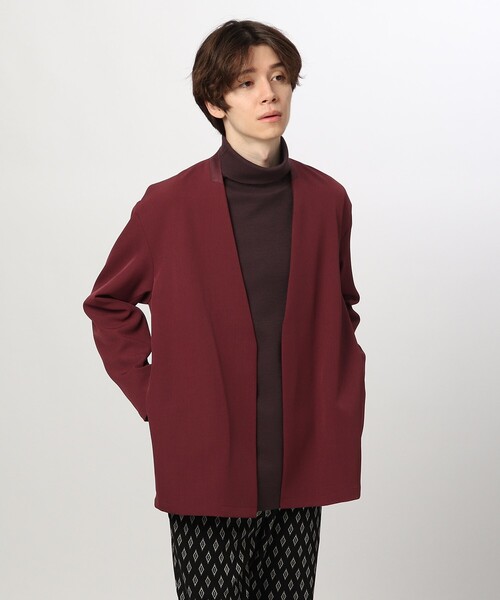 tk.TAKEO KIKUCHI（ティーケータケオキクチ）の「◆360度ストレッチ ノーカラージャケット（ノーカラージャケット・メンズ・ボルドー/ブラウン系その他/ナチュラル/ブラック/グレー・02/03）」の11枚目の写真