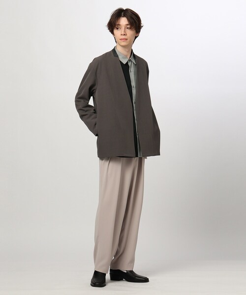 tk.TAKEO KIKUCHI（ティーケータケオキクチ）の「◆360度ストレッチ ノーカラージャケット（ノーカラージャケット・メンズ・ボルドー/ブラウン系その他/ナチュラル/ブラック/グレー・02/03）」の12枚目の写真