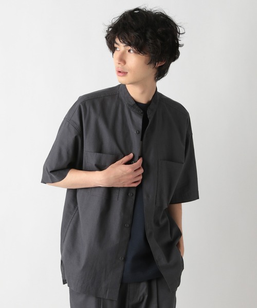 GLOBAL WORK(グローバルワーク)の「フレンチリネン混リラックスシャツ/954496(シャツ/ブラウス・メンズ・ベージュ/ダークブラウン/カーキ/その他・SMALL/MEDIUM/LARGE)」の5枚目の写真