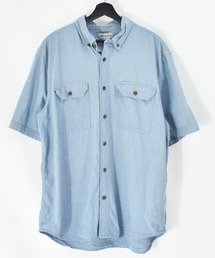 Carhartt | 【ヴィンテージ古着】carhartt/カーハート 半袖シャツ ボタンダウン ライトブルー(シャツ/ブラウス)