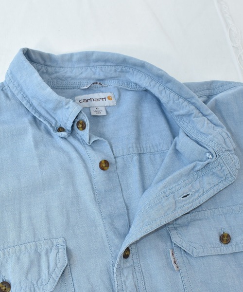 Carhartt(カーハート)の「【ヴィンテージ古着】carhartt/カーハート 半袖シャツ ボタンダウン(シャツ/ブラウス・メンズ・ブルー・X-LARGE)」の9枚目の写真