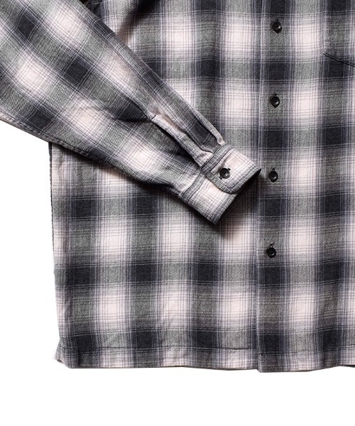 MINEDENIM（マインデニム）の「Ombre Check Flannel Open Collar SH（シャツ/ブラウス・メンズ・ブラック/ブルー・1/2/3）」の6枚目の写真