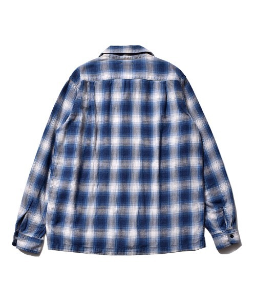 MINEDENIM（マインデニム）の「Ombre Check Flannel Open Collar SH（シャツ/ブラウス・メンズ・ブラック/ブルー・1/2/3）」の9枚目の写真