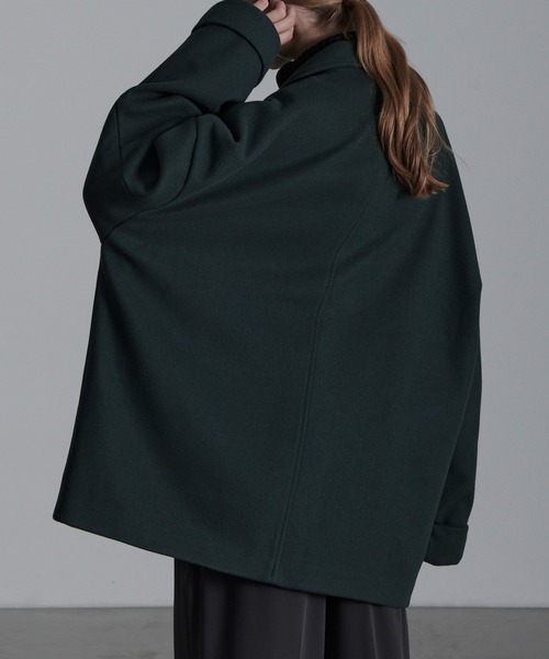 Loose/ルース(ルース)の「メルトン ルーズハーフチェスターコート(チェスターコート・メンズ・スモークグレー/ブラウン系その他/グレイッシュブルー/グレー系その他/アッシュブラウン/グリーン系その他/ブラック・S/M/L)」の18枚目の写真