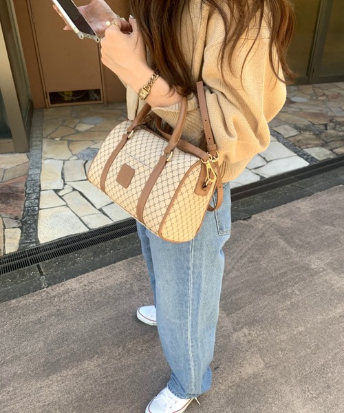 WEGO(ウィゴー)の「WEGO/モノグラムボストンショルダー(ボストンバッグ・レディース・その他1/その他2/ブラック系その他/ブラック・FREE)」の21枚目の写真