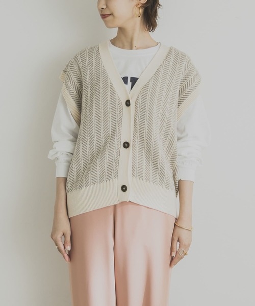 URBAN RESEARCH(アーバンリサーチ)の「ジャカードニットベスト(ニット/セーター・レディース・イエロー/グレー系その他・FREE)」の17枚目の写真