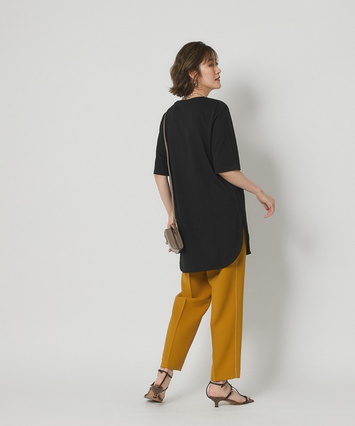 RIVE DROITE（リヴドロワ）の「《2サイズ展開》脚のラインを拾いすぎない美脚パンツ　ダブルクロスハイウエストイージーパンツ（その他パンツ・レディース・ブラック/マスタード・36/38）」の19枚目の写真