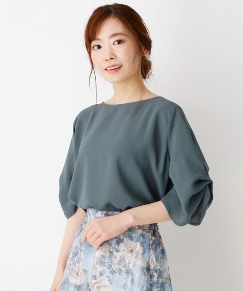 ITS'DEMO（イッツデモ）の「◆タックスリーブブラウス（シャツ/ブラウス・レディース・ブラック/グリーン/ベージュ・00）」の3枚目の写真