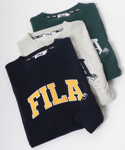 FILA（フィラ）の「FILA（フィラ） カレッジロゴ刺繍・ワンポイント刺繍スウェットトップス メンズ レディース/トレーナープルオーバー（スウェット・メンズ・ホワイト/アッシュグレー/ブラック/ダークグリーン/ネイビー/ホワイト系その他/ブラック系その他/グリーン系その他/グリーン系その他2/ブラック系その他2・LL/M/L）」の10枚目の写真