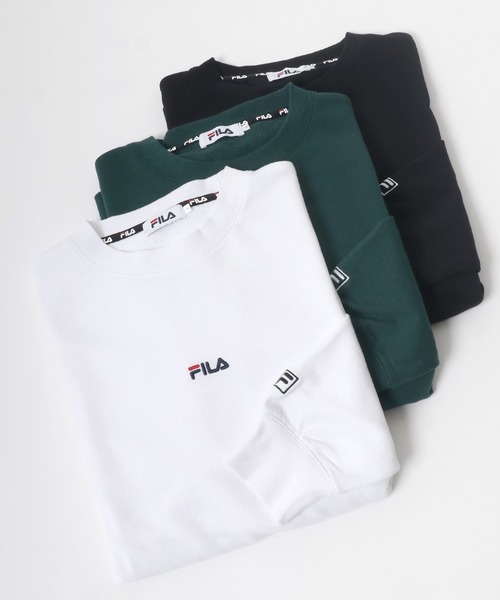 FILA（フィラ）の「FILA（フィラ） カレッジロゴ刺繍・ワンポイント刺繍スウェットトップス メンズ レディース/トレーナープルオーバー（スウェット・メンズ・ホワイト/アッシュグレー/ブラック/ダークグリーン/ネイビー/ホワイト系その他/ブラック系その他/グリーン系その他/グリーン系その他2/ブラック系その他2・LL/M/L）」の2枚目の写真
