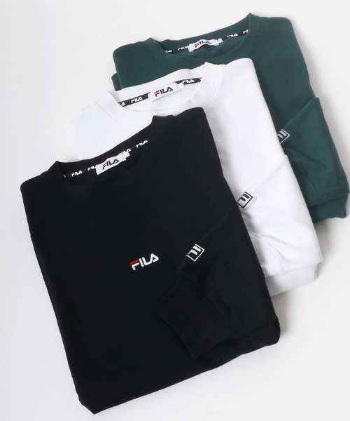 FILA（フィラ）の「FILA（フィラ） カレッジロゴ刺繍・ワンポイント刺繍スウェットトップス メンズ レディース/トレーナープルオーバー（スウェット・メンズ・ホワイト/アッシュグレー/ブラック/ダークグリーン/ネイビー/ホワイト系その他/ブラック系その他/グリーン系その他/グリーン系その他2/ブラック系その他2・LL/M/L）」の4枚目の写真