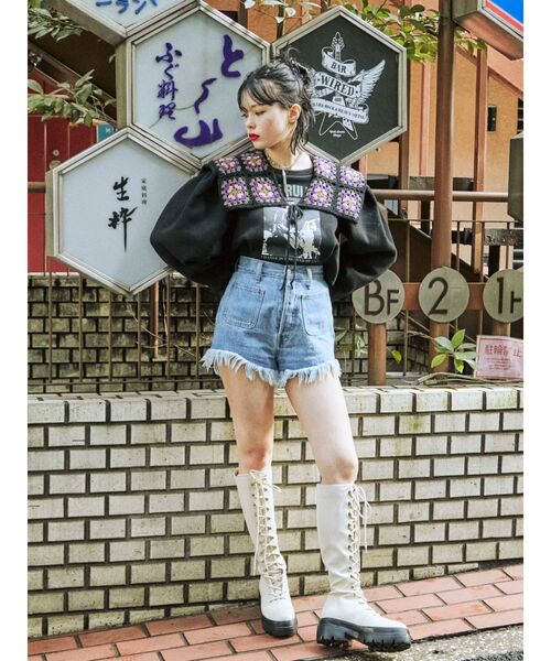 jouetie（ジュエティ）の「ボリュームソールトレッキングブーツ（ブーツ・レディース・ブラック/ブラウン/オフホワイト・M/L）」の15枚目の写真