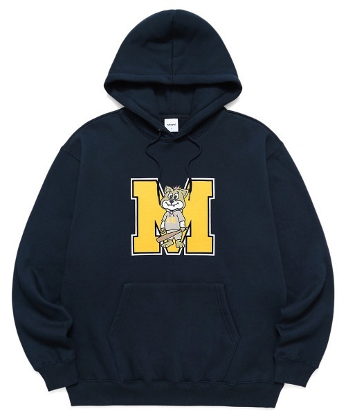 MAHAGRID（マハグリッド）の「【mahagrid】JIMMY M LOGO HOODIE / マハグリッド ジミー M ロゴ フーディー（パーカー・メンズ・ブラック/グレー/ネイビー/ワインレッド・SMALL/MEDIUM/LARGE/X-LARGE）」の3枚目の写真