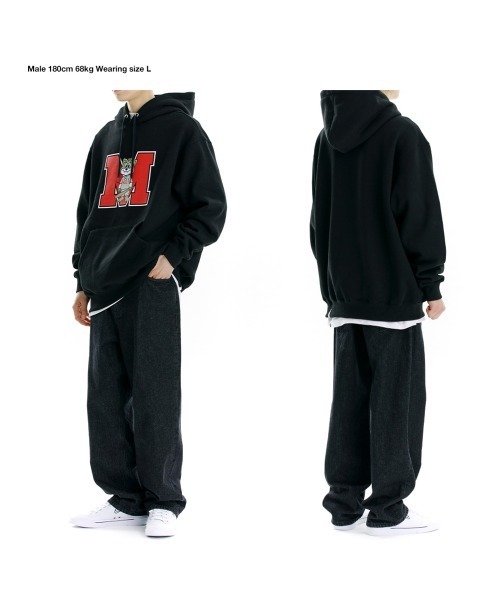 MAHAGRID（マハグリッド）の「【mahagrid】JIMMY M LOGO HOODIE / マハグリッド ジミー M ロゴ フーディー（パーカー・メンズ・ブラック/グレー/ネイビー/ワインレッド・SMALL/MEDIUM/LARGE/X-LARGE）」の9枚目の写真