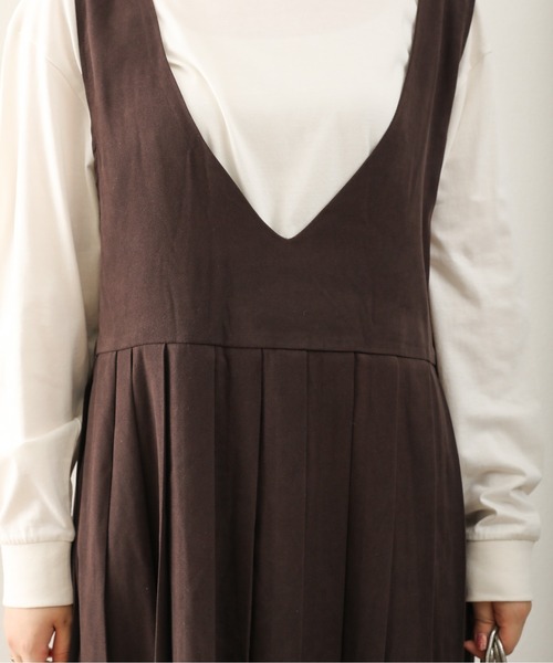 sakishimatokyo（サキシマトーキョー）の「【ZOZO限定】サキシマamp「Vネックジャンバースカート」（ジャンパースカート・レディース・ブラック/ダークブラウン/ライトブラウン・FREE）」の7枚目の写真