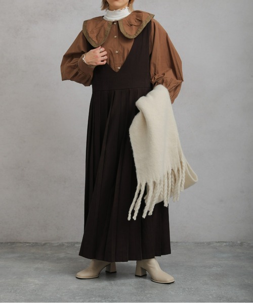 sakishimatokyo（サキシマトーキョー）の「【ZOZO限定】サキシマamp「Vネックジャンバースカート」（ジャンパースカート・レディース・ブラック/ダークブラウン/ライトブラウン・FREE）」の12枚目の写真