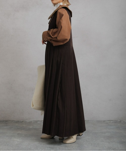 sakishimatokyo（サキシマトーキョー）の「【ZOZO限定】サキシマamp「Vネックジャンバースカート」（ジャンパースカート・レディース・ブラック/ダークブラウン/ライトブラウン・FREE）」の13枚目の写真