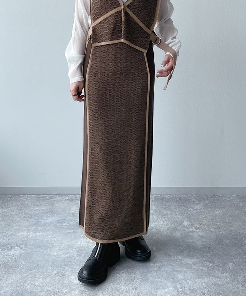 PAGEBOY(ページボーイ)の「ガラジャガードナロースカート(スカート・レディース・ブラック/キャメル・FREE)」の1枚目の写真