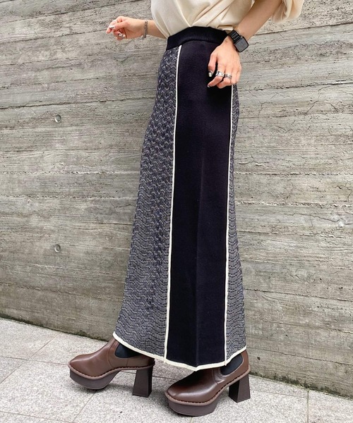 PAGEBOY(ページボーイ)の「ガラジャガードナロースカート(スカート・レディース・ブラック/キャメル・FREE)」の2枚目の写真