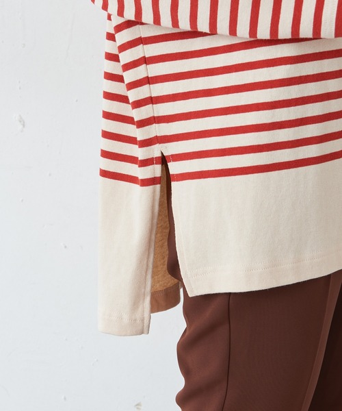 DISCOAT（ディスコート）の「バスクボーダービッグロングスリーブ（Tシャツ/カットソー・レディース・ダークグリーン/ネイビー/レッド/ダークブルー/グリーン/イエロー・FREE）」の14枚目の写真