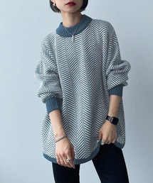 PAGEBOY | ヘリンボーンクループルオーバー(ニット/セーター)