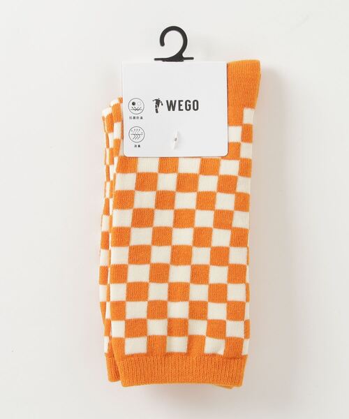 WEGO（ウィゴー）の「WEGO/チェッカー柄ソックス（ソックス/靴下・レディース・オレンジ/グリーン系その他/ホワイト/ブラウン/パープル/ブルー・23-25cm）」の8枚目の写真