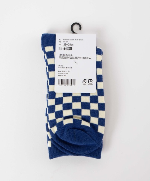 WEGO（ウィゴー）の「WEGO/チェッカー柄ソックス（ソックス/靴下・レディース・オレンジ/グリーン系その他/ホワイト/ブラウン/パープル/ブルー・23-25cm）」の9枚目の写真