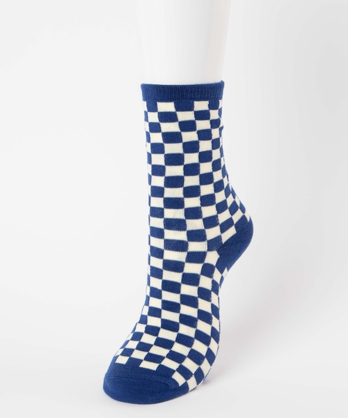 WEGO（ウィゴー）の「WEGO/チェッカー柄ソックス（ソックス/靴下・レディース・オレンジ/グリーン系その他/ホワイト/ブラウン/パープル/ブルー・23-25cm）」の10枚目の写真