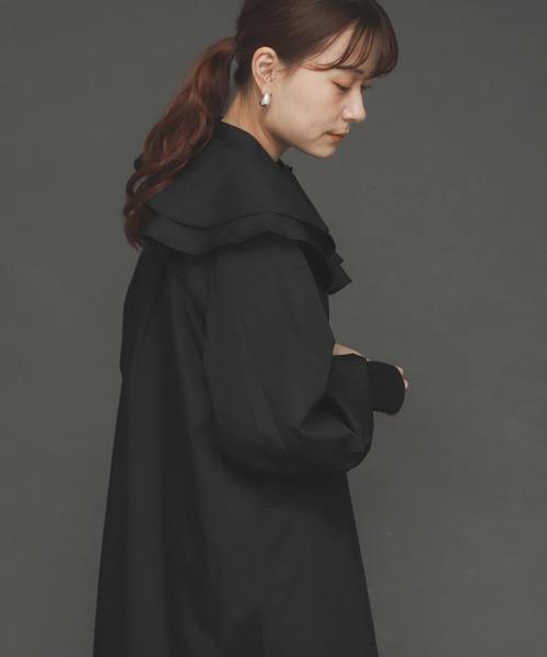 SENSE OF PLACE by URBAN RESEARCH（センスオブプレイスバイアーバンリサーチ）の「ビッグカラーシャツワンピース（ワンピース・レディース・オフホワイト/ブラック・ONE）」の21枚目の写真