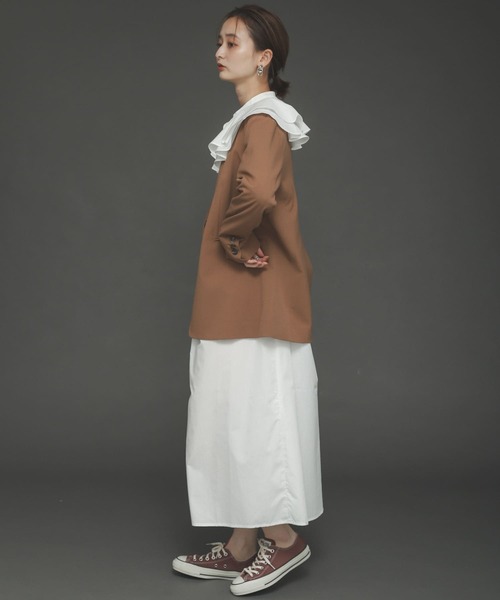 SENSE OF PLACE by URBAN RESEARCH（センスオブプレイスバイアーバンリサーチ）の「ビッグカラーシャツワンピース（ワンピース・レディース・オフホワイト/ブラック・ONE）」の6枚目の写真