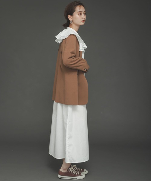 SENSE OF PLACE by URBAN RESEARCH（センスオブプレイスバイアーバンリサーチ）の「ビッグカラーシャツワンピース（ワンピース・レディース・オフホワイト/ブラック・ONE）」の7枚目の写真