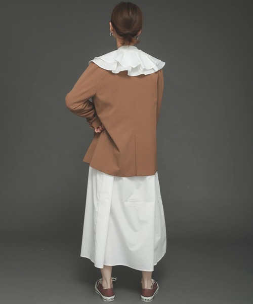 SENSE OF PLACE by URBAN RESEARCH（センスオブプレイスバイアーバンリサーチ）の「ビッグカラーシャツワンピース（ワンピース・レディース・オフホワイト/ブラック・ONE）」の8枚目の写真