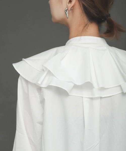 SENSE OF PLACE by URBAN RESEARCH（センスオブプレイスバイアーバンリサーチ）の「ビッグカラーシャツワンピース（ワンピース・レディース・オフホワイト/ブラック・ONE）」の11枚目の写真