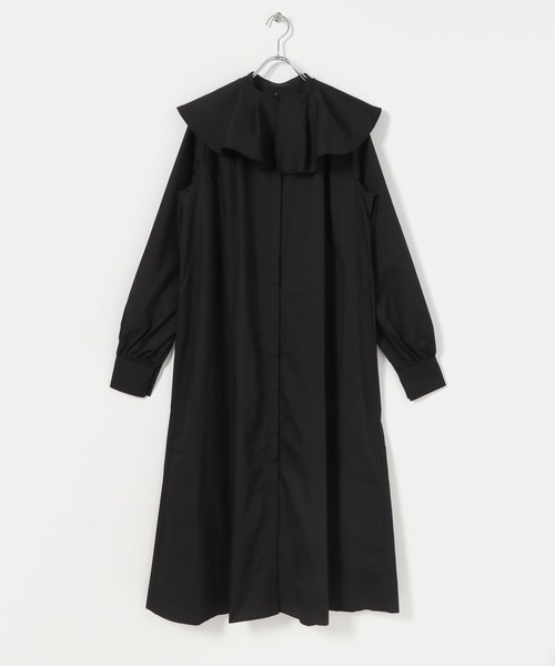 SENSE OF PLACE by URBAN RESEARCH（センスオブプレイスバイアーバンリサーチ）の「ビッグカラーシャツワンピース（ワンピース・レディース・オフホワイト/ブラック・ONE）」の15枚目の写真