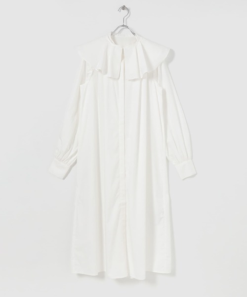 SENSE OF PLACE by URBAN RESEARCH（センスオブプレイスバイアーバンリサーチ）の「ビッグカラーシャツワンピース（ワンピース・レディース・オフホワイト/ブラック・ONE）」の16枚目の写真