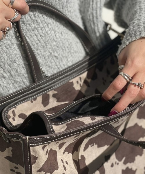 LE VERNIS プリントエコスエード トートバッグ ルベルニ LE VERNIS（ル・ベルニ）の「【LE VERNIS】プリントエコスエード