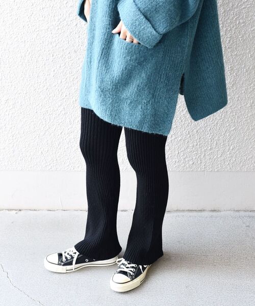 SHIPS(シップス)の「〈手洗い可能〉アイレットリブニットレギンスパンツ(レギンス/スパッツ・レディース・イエロー系その他2/ナチュラル/ブラック・ONE SIZE)」の14枚目の写真