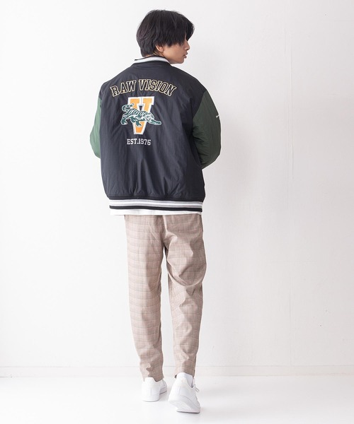 VISION STREET WEAR(ヴィジョンストリートウェア)の「【VISION STREET WEAR/ビジョンストリートウェア】カレッジ風ナイロンワッペン バック刺繍 スタジャン 中綿仕様(スタジャン・メンズ・ブラウン系その他/グリーン/ブラック・MEDIUM/LARGE/X-LARGE)」の6枚目の写真