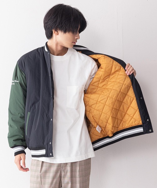 VISION STREET WEAR(ヴィジョンストリートウェア)の「【VISION STREET WEAR/ビジョンストリートウェア】カレッジ風ナイロンワッペン バック刺繍 スタジャン 中綿仕様(スタジャン・メンズ・ブラウン系その他/グリーン/ブラック・MEDIUM/LARGE/X-LARGE)」の9枚目の写真