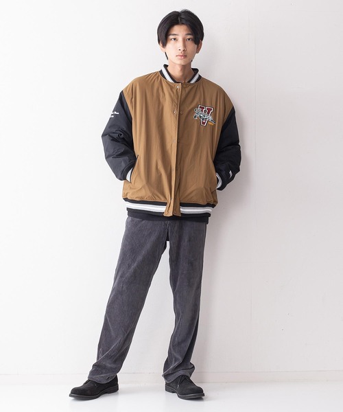 VISION STREET WEAR(ヴィジョンストリートウェア)の「【VISION STREET WEAR/ビジョンストリートウェア】カレッジ風ナイロンワッペン バック刺繍 スタジャン 中綿仕様(スタジャン・メンズ・ブラウン系その他/グリーン/ブラック・MEDIUM/LARGE/X-LARGE)」の10枚目の写真