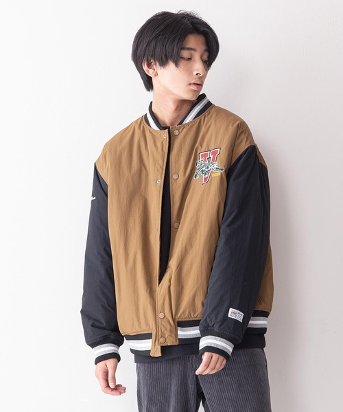 VISION STREET WEAR(ヴィジョンストリートウェア)の「【VISION STREET WEAR/ビジョンストリートウェア】カレッジ風ナイロンワッペン バック刺繍 スタジャン 中綿仕様(スタジャン・メンズ・ブラウン系その他/グリーン/ブラック・MEDIUM/LARGE/X-LARGE)」の13枚目の写真