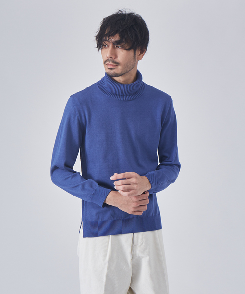 DESIGNWORKS(デザインワークス)の「カシミヤタッチ ストレッチ タートルネック ニット(ニット/セーター・メンズ・アイボリー/ライトグレー/インディゴブルー/ブラック・46/48/50)」の4枚目の写真