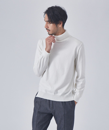 カシミヤタッチ ストレッチ タートルネック ニット