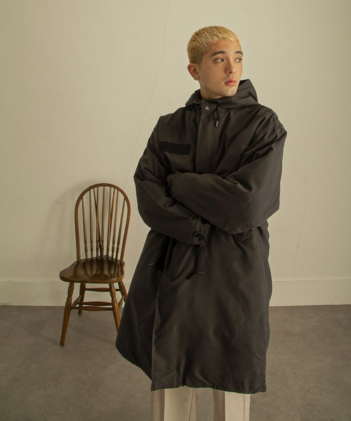 【美品】anyfam  モッズコート　キルティングライナー付3way  Lサイズ 撥水】3WAYキルトライナーセットロングマンパ（モッズコート