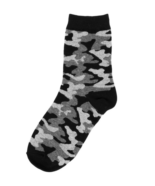 Figments(フィグメンツ)の「カモフラソックス(ソックス/靴下・レディース・ブラック/グレー・FREE)」の3枚目の写真