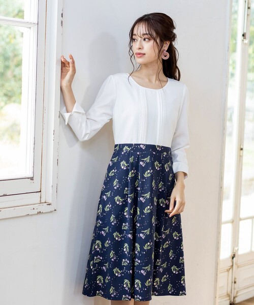 洗える 大人上品な配色レースワンピース ワンピース Tiaclasse ティアクラッセ のファッション通販 Zozotown