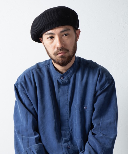 RACAL（ラカル）の「Wool Braid Beret / ウールブレードベレー（ハンチング/ベレー帽・メンズ・オフホワイト/モカ/グレー/ブラック・MEDIUM/LARGE）」の3枚目の写真