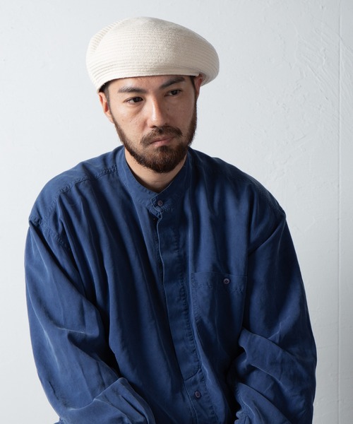 RACAL（ラカル）の「Wool Braid Beret / ウールブレードベレー（ハンチング/ベレー帽・メンズ・オフホワイト/モカ/グレー/ブラック・MEDIUM/LARGE）」の18枚目の写真