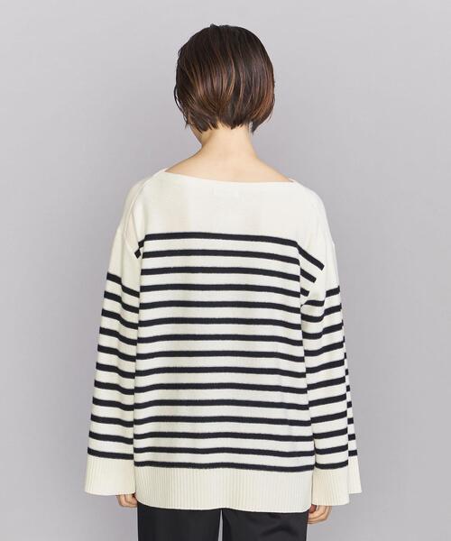 BEAUTY&YOUTH UNITED ARROWS(ビューティーアンドユースユナイテッドアローズ)の「BY ウールブレンド ボーダー ニット プルオーバー(ニット/セーター・レディース・ホワイト/ブラック・FREE)」の5枚目の写真